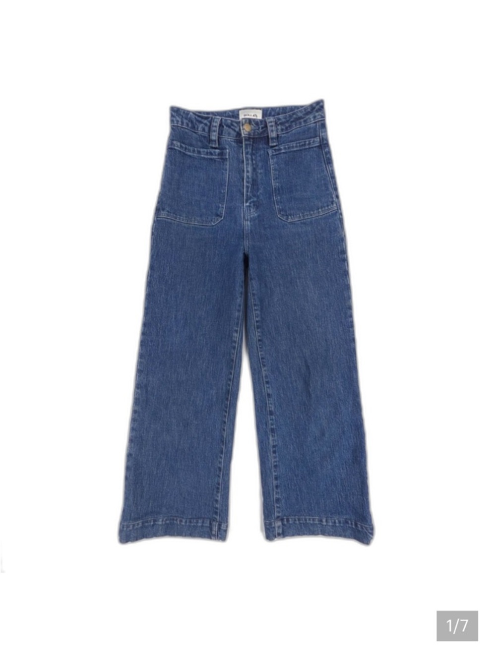 ROLLAS 70s High Rise Wide Leg Crop Sailor Jeans Culotte Vintage Boho Indie 27